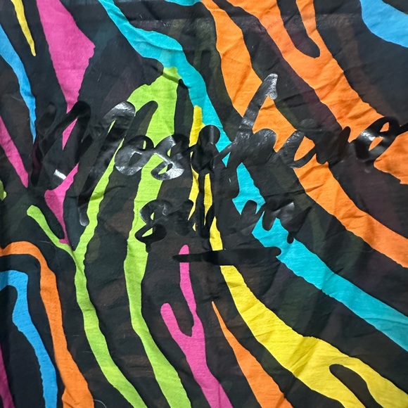 Moschino Swim Neon Zebra Print Sheer Poncho Cover Up - Picture 3 of 6